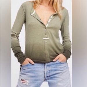 Free People Ombré Limg Sleeve Henley